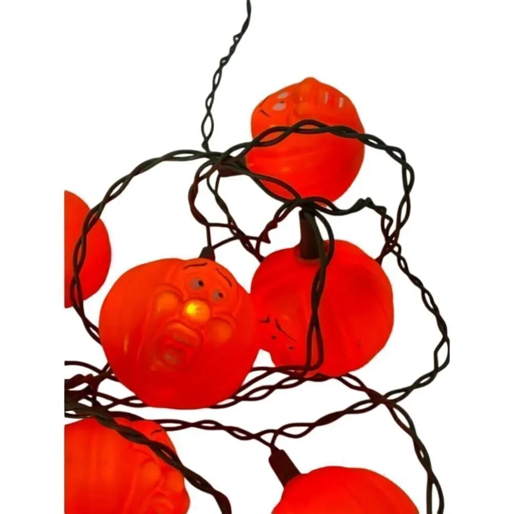 Vintage Halloween Pumpkin Lights Scared Faces Anthropomorphic - Works.
